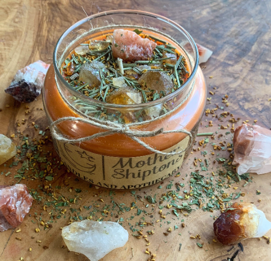 Confidence Red calcite & Citrine ritual candle.