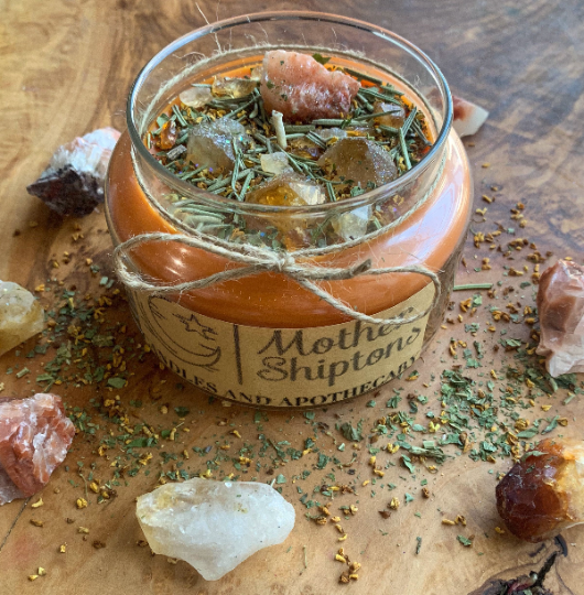 Confidence Red calcite & Citrine ritual candle.
