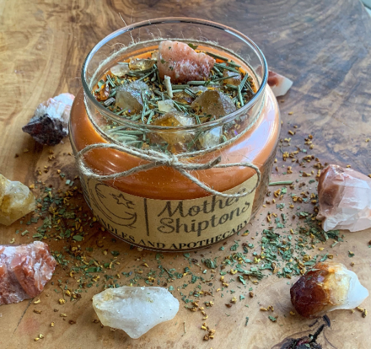 Confidence Red calcite & Citrine ritual candle.