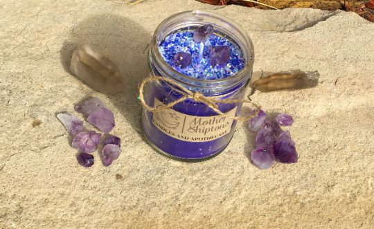 Spellbound Amethyst ritual candle.